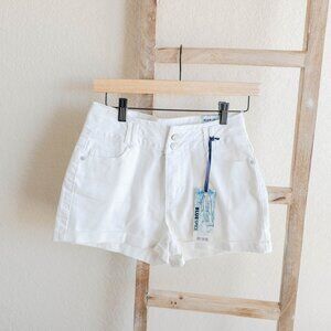 NWT Blue Spice White Super High Waist Shorts Size 7 Denim Cuffed Summer Staples